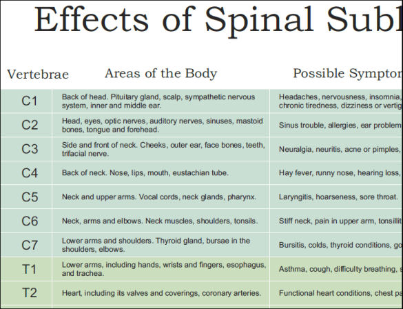 Effects of Spinal Subluxation Poster